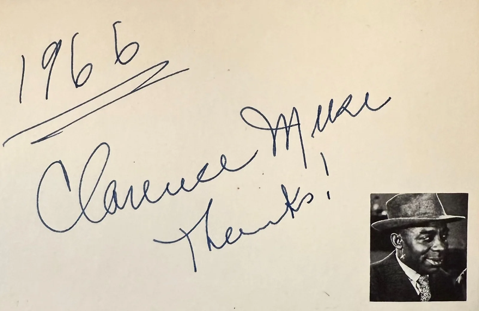 Clarence Muse — CLARENCE MUSE Signed Autographed 4x6 INDEX CARD The Mind Reader INVISIBLE GHOST, image 3