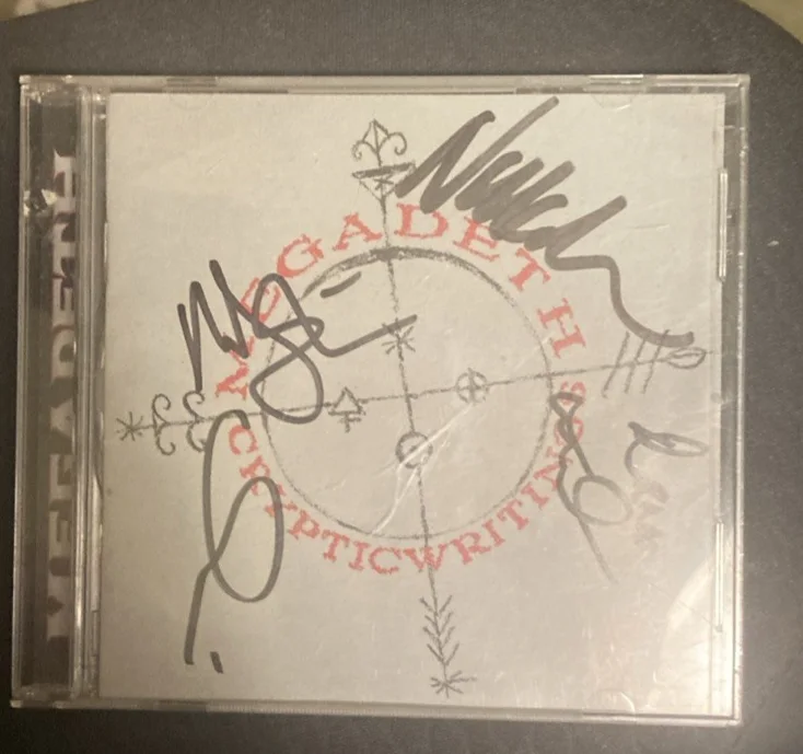 Signed by 4 MEGADETH CD Insert Booklet Cryptic Writtings / Classic Lineup, image 3