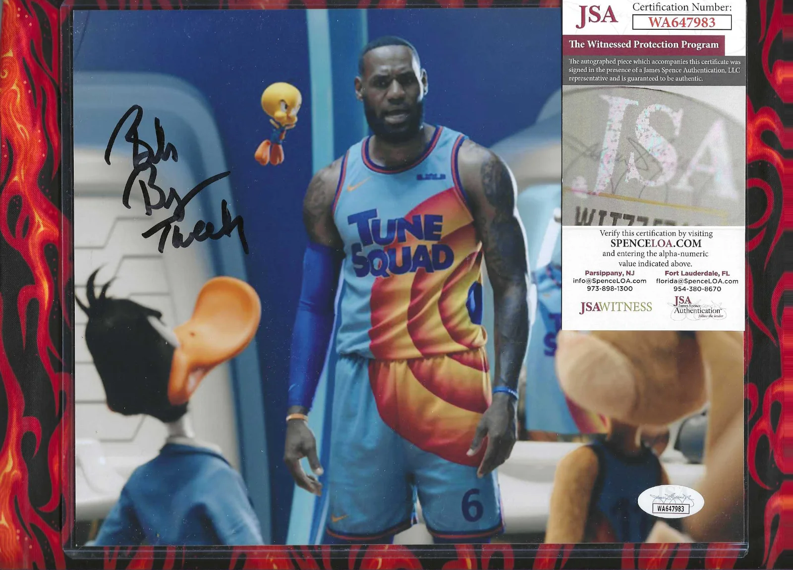 Bob Bergen — 2021 Space Jam A New Legacy Tweety Bob Bergen Signed 8x10 LeBron James Photo COA