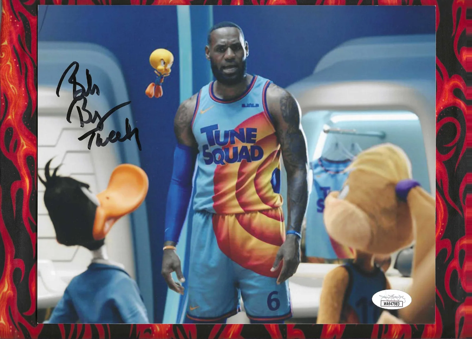 Bob Bergen — 2021 Space Jam A New Legacy Tweety Bob Bergen Signed 8x10 LeBron James Photo COA, изображение 3