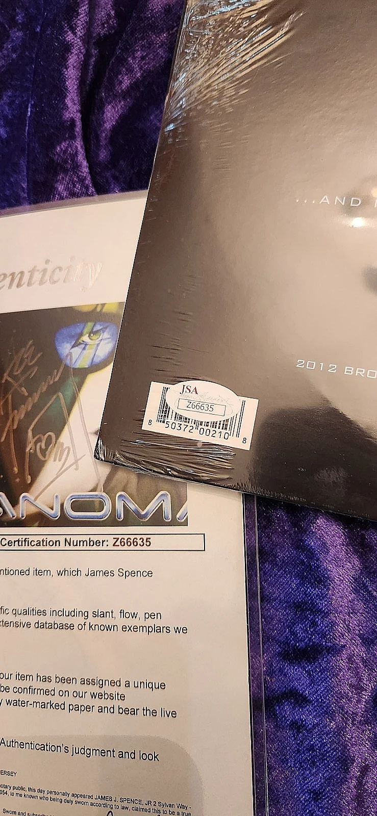 kiss ACE FREHLEY SIGNED anomaly sealed cover JSA LETTER Z66635, image 4