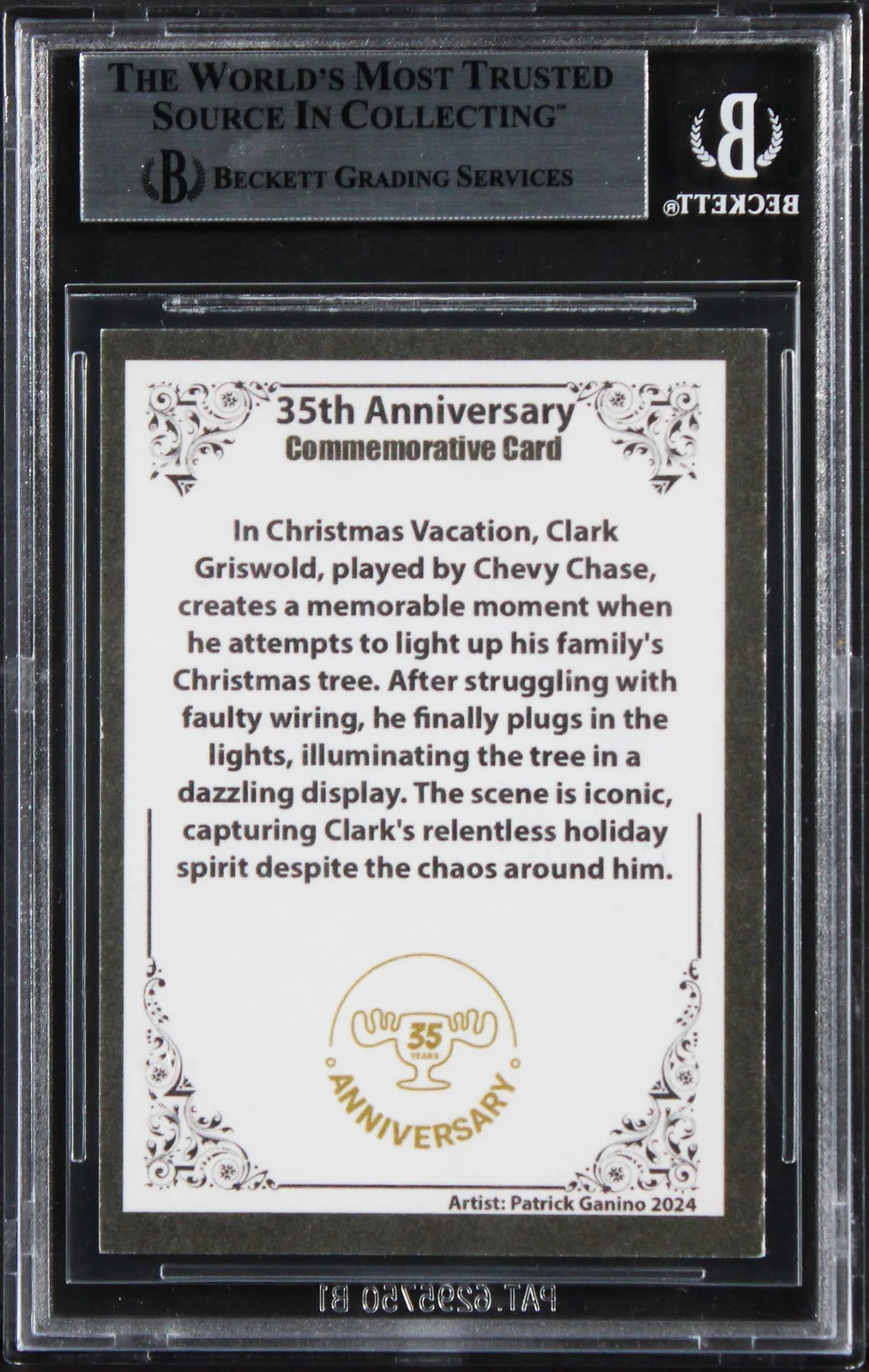 Chevy Chase — Chevy Chase Christmas Vacation Signed Father Christmas Custom Card BAS Slabbed, изображение 2