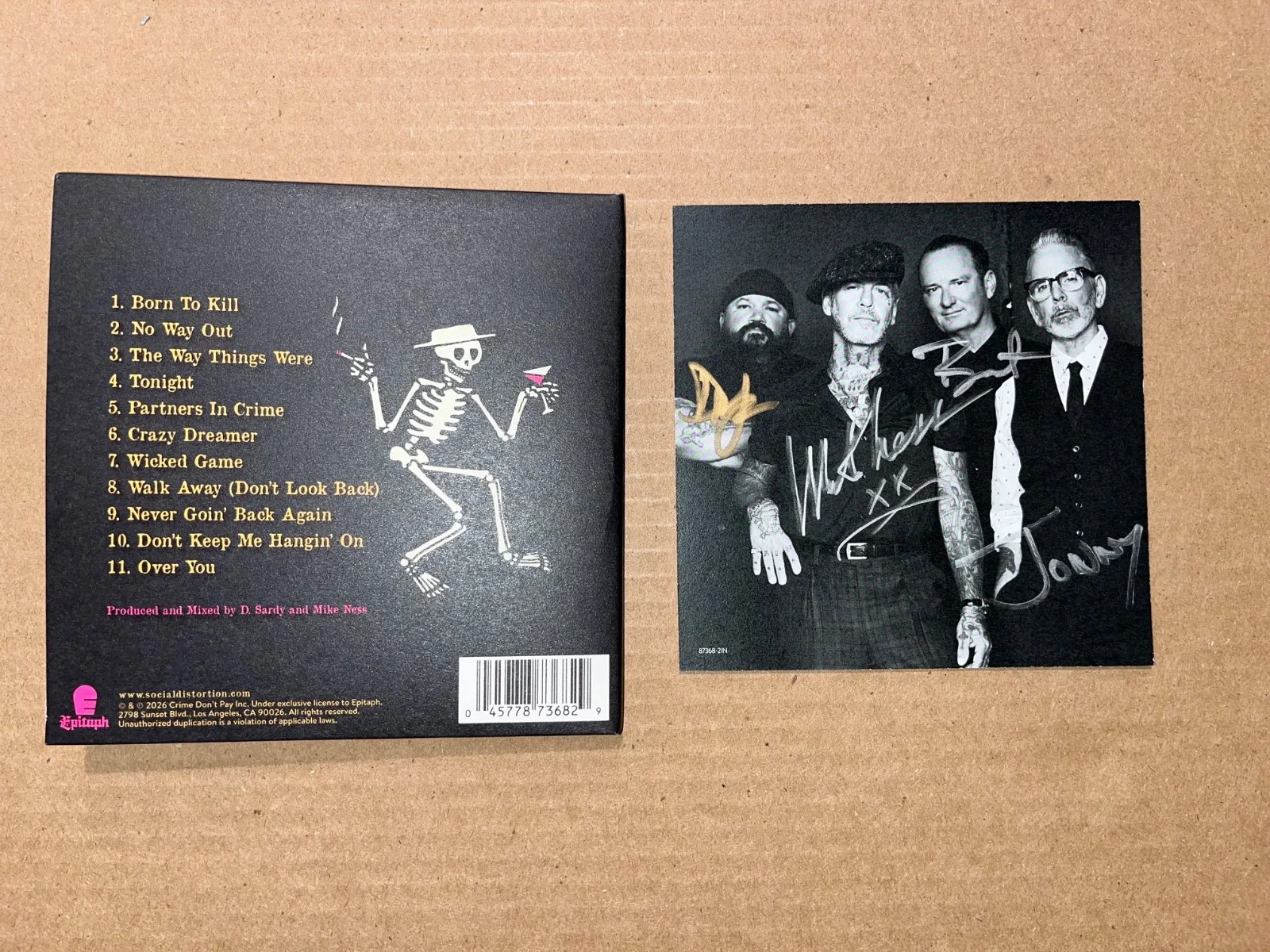 Social Distortion Signed Autographed CD Born To Kill, image 2