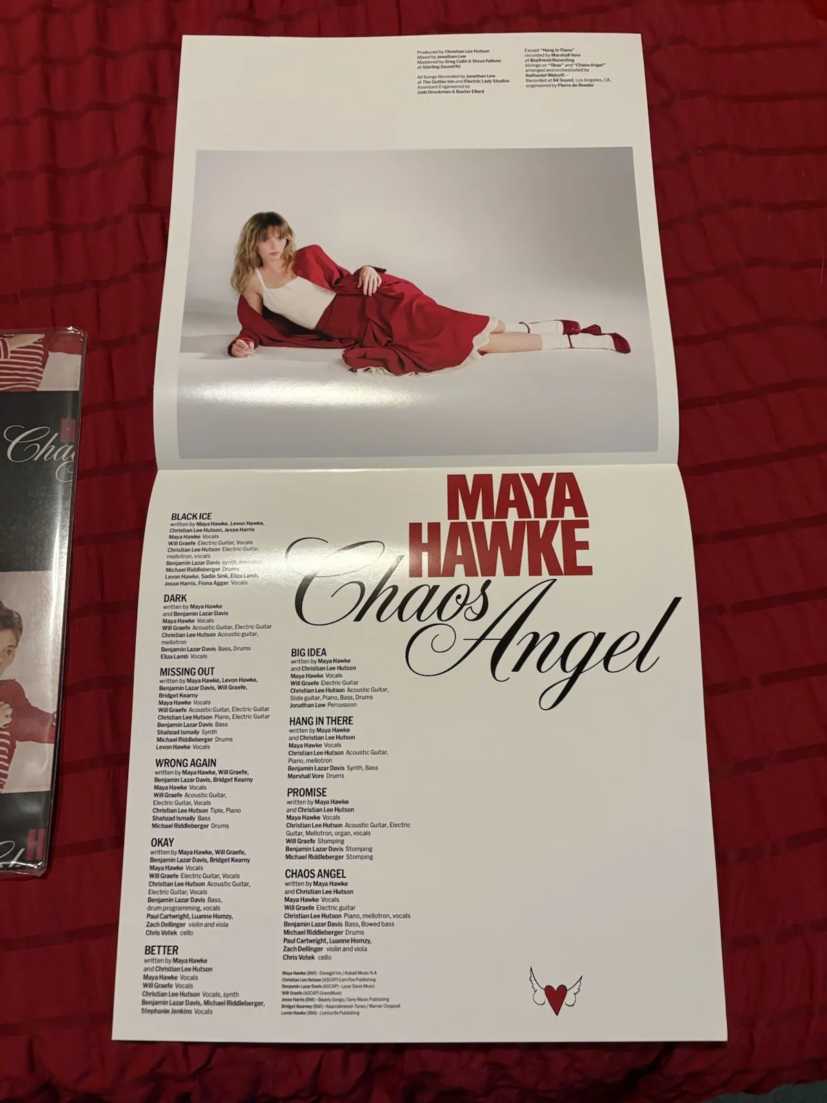 Maya Hawke Chaos Angel Vinyl LP Autographed with Poster Insert, Signed, image 3