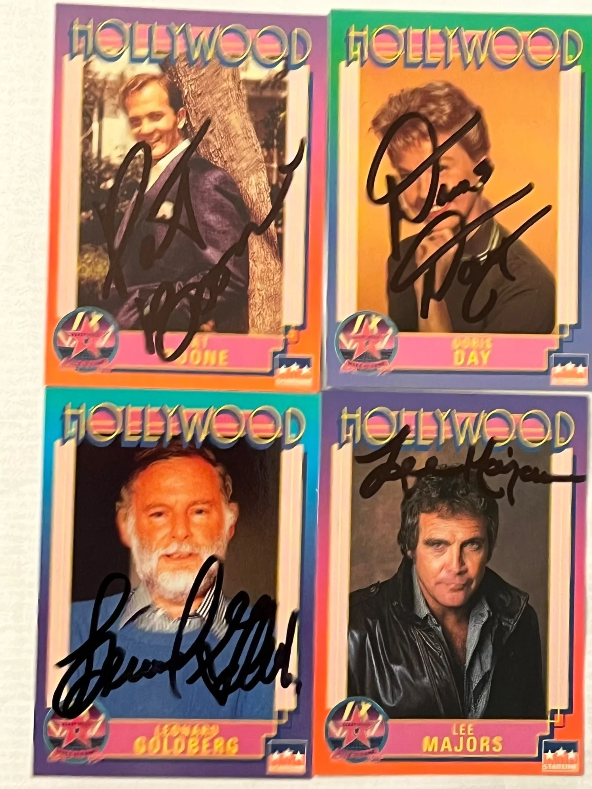 Pat Boone — (4) Autographed Hollywood Walk of Fame Cards Lot #3