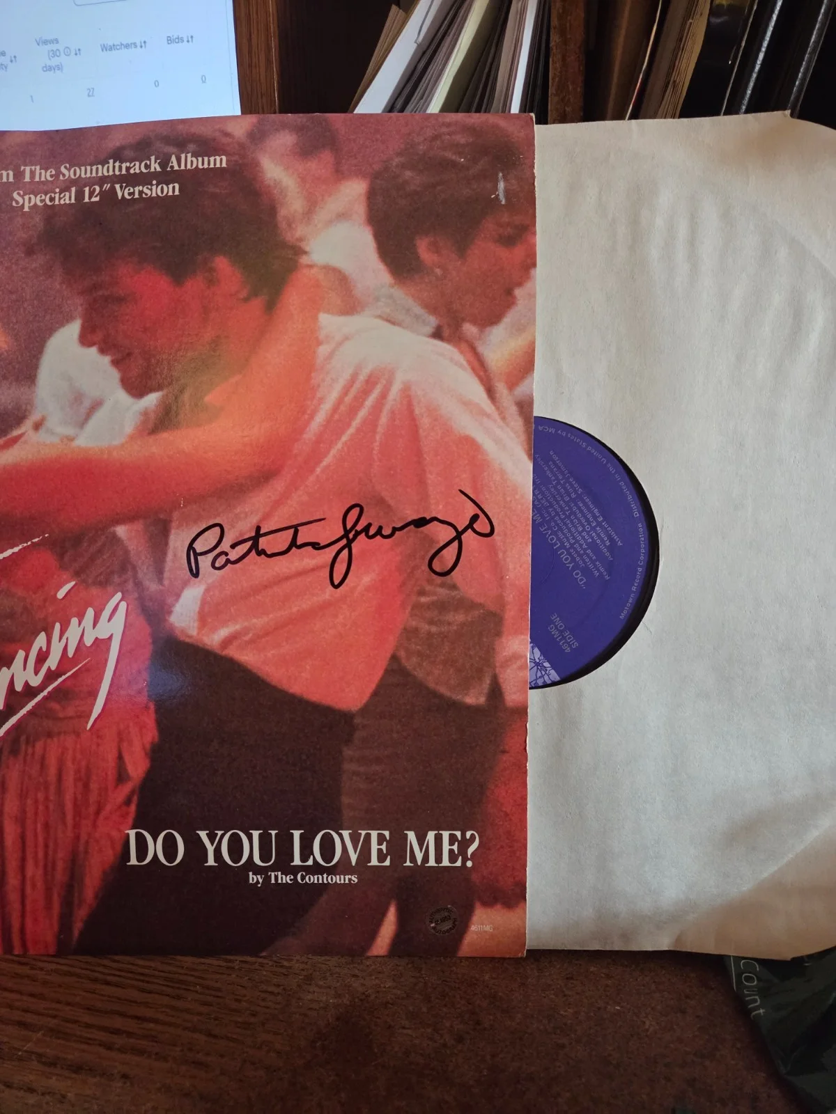 PATRICK SWAYZE signed"DIRTY DANCING" album VINYL lp COA free shipping, image 4