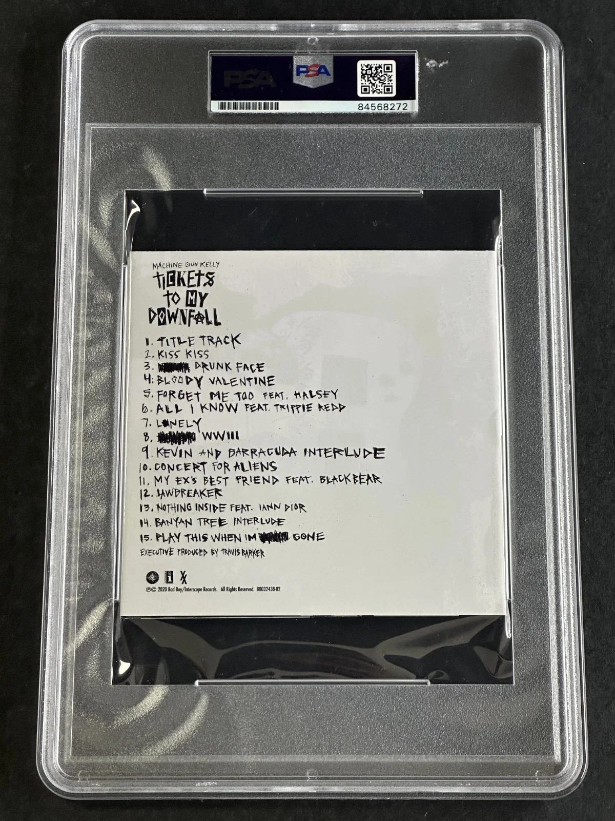 MACHINE GUN KELLY Signed PSA/DNA encapsulated"TICKETS TO MY DOWNFALL" cd insert, image 2