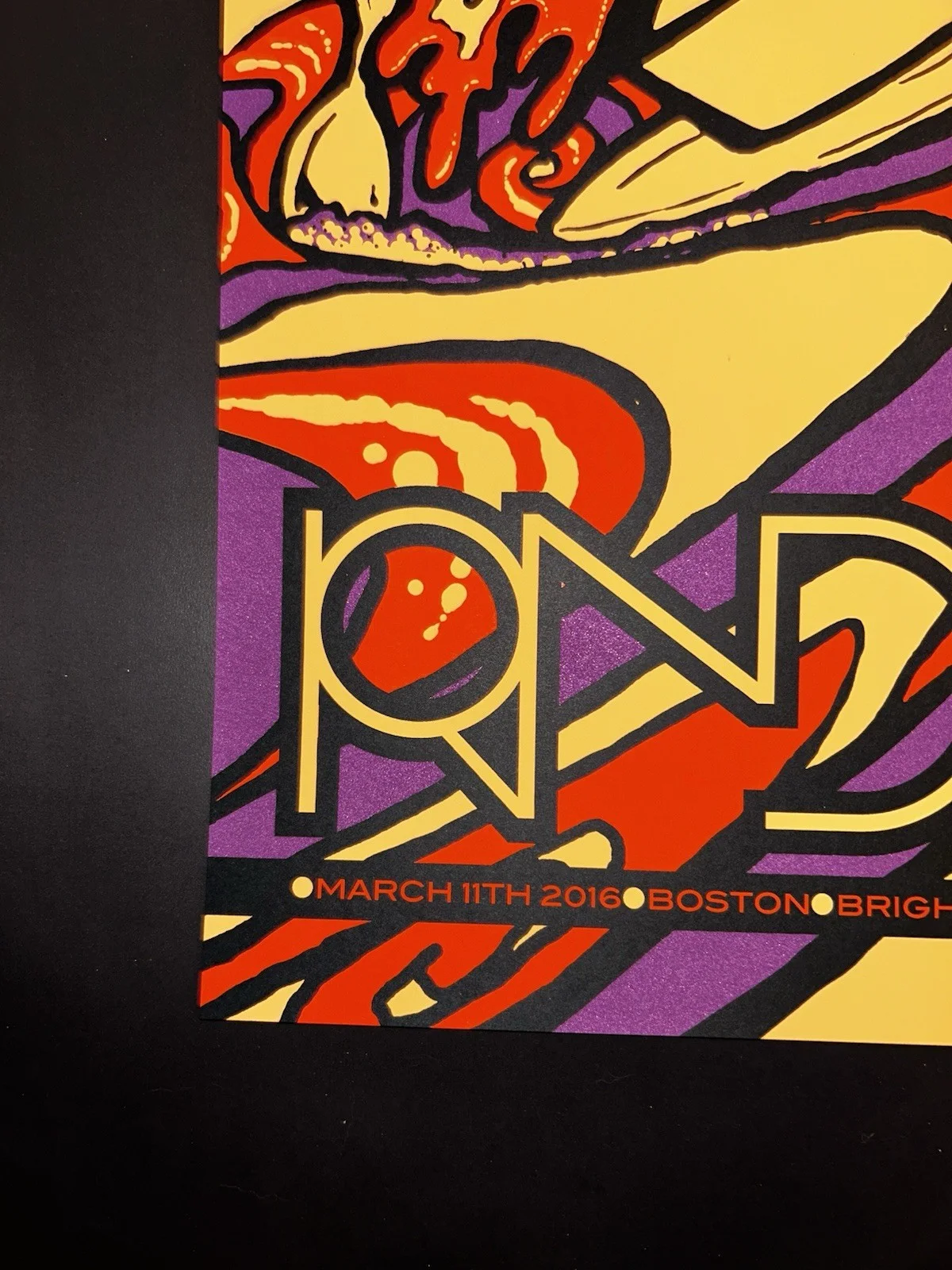 RNDM (Jeff Ament) Boston Poster 2016 AP Signed & # by Brad Klausen Not Pearl Jam, image 2