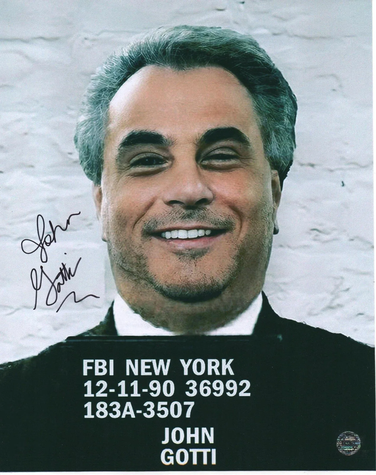 JOHN GOTTI — JOHN GOTTI 8.5X11 SIGNED PHOTO AUTOGRAPH WANTED POSTER MUGSHOT SIGNATURE REPRINT