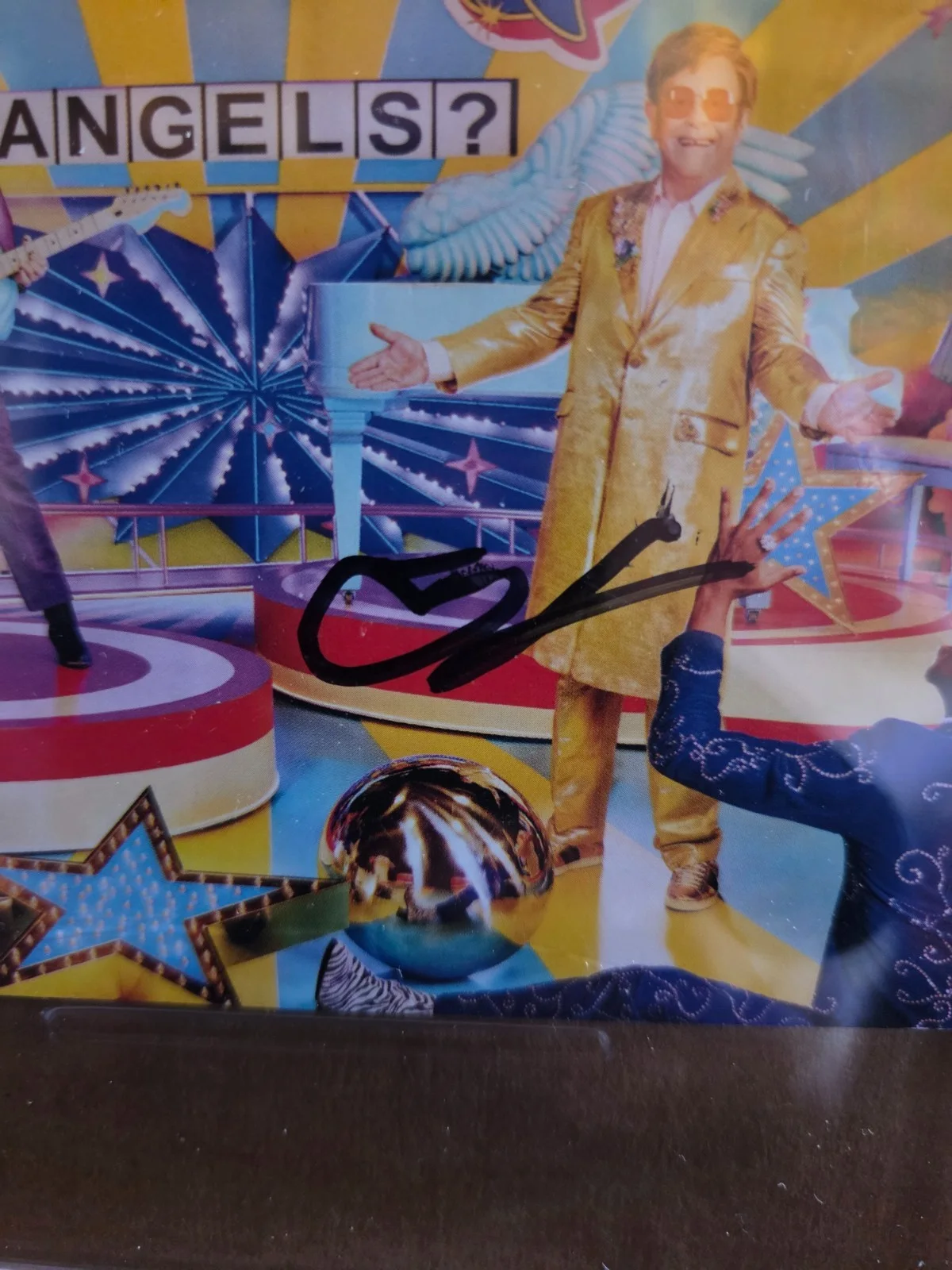 ELTON JOHN Signed PSA/DNA encapsulated "WHO BELIEVES IN AMGELS ? " cd insert, image 3