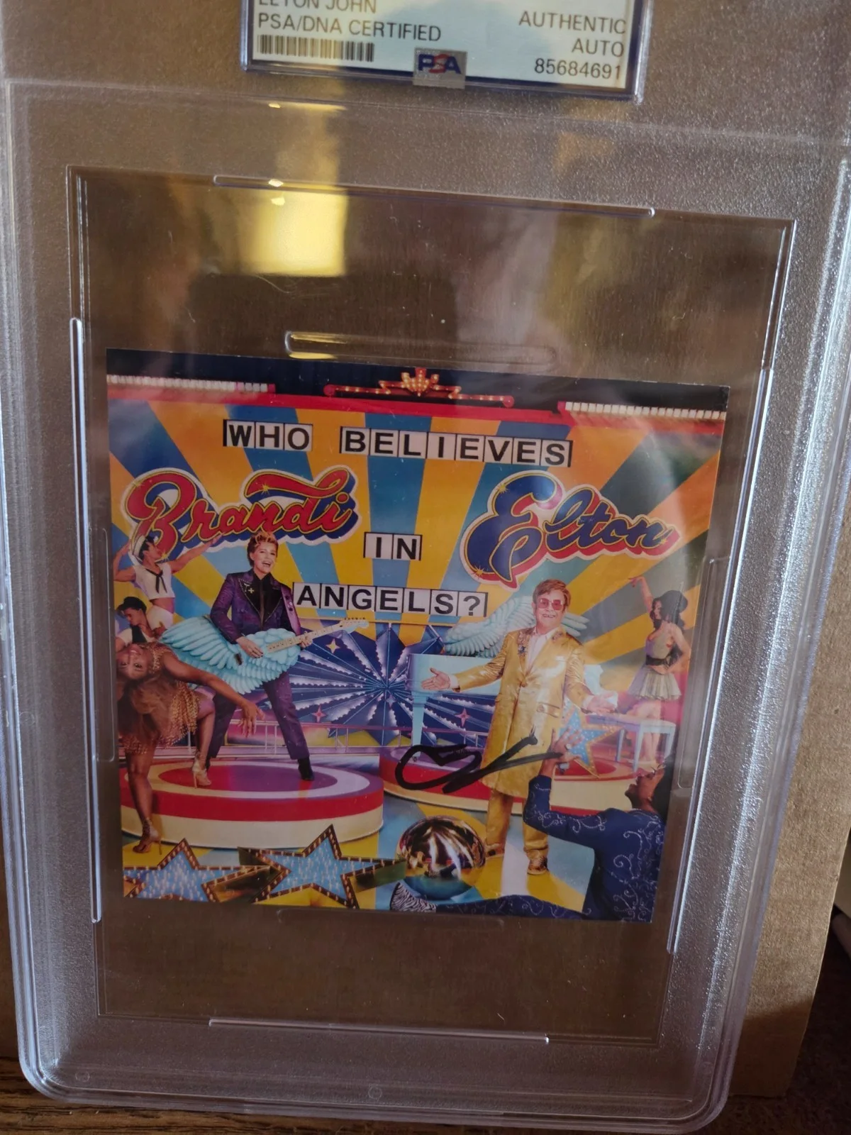 ELTON JOHN Signed PSA/DNA encapsulated "WHO BELIEVES IN AMGELS ? " cd insert, image 4