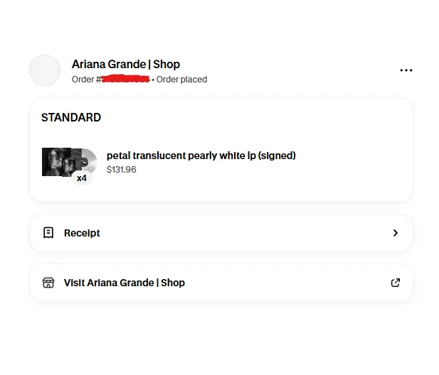 Ariana Grande Petal SIGNED Vinyl Translucent Pearly White LP PREORDER, image 2