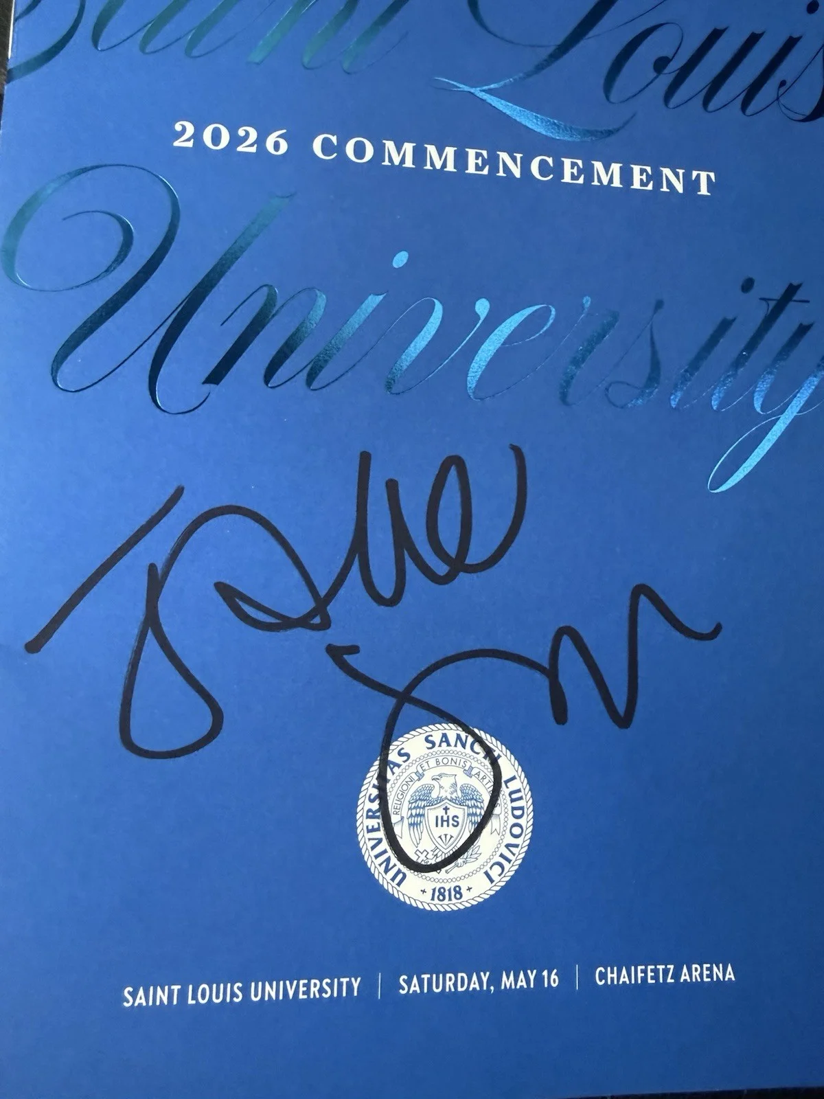 James Gunn — JAMES GUNN SIGNED AUTOGRAPH ST. LOUIS UNIVERSITY COMMENCEMENT 2026 SPEECH TICKET, изображение 2