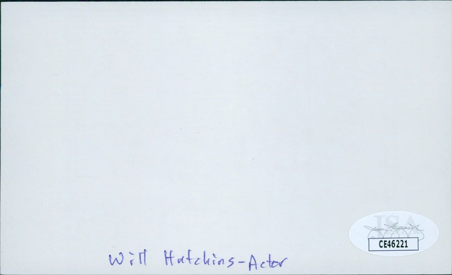 Will Hutchins — Will Hutchins Actor Signed 3x5 Index Card JSA Authenticated, image 2