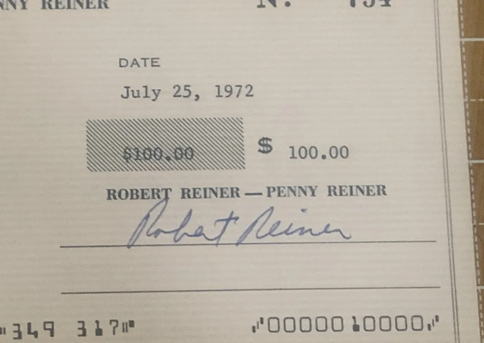 Rob Reiner Signed Bank Check, image 2