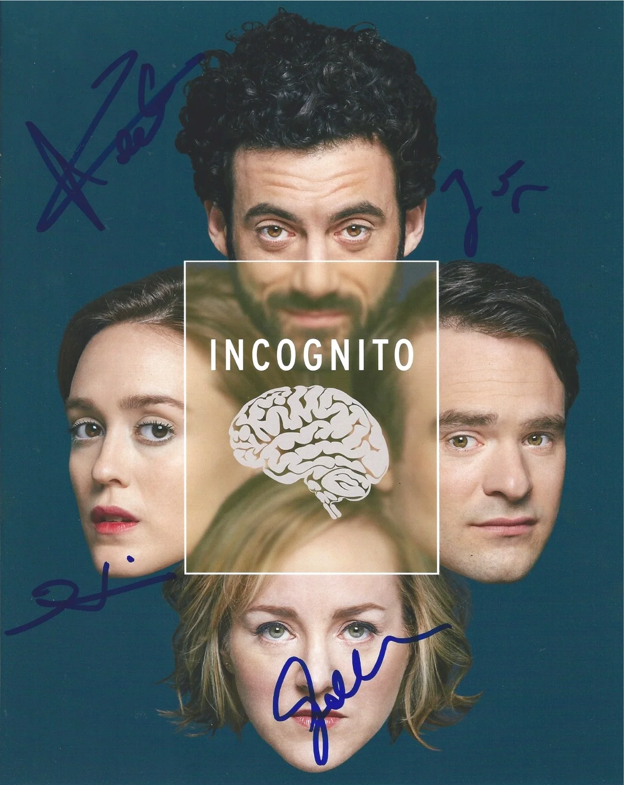 charlie cox, heather lind — Charlie Cox, Heather Lind, Geneva Carr & Morgan signed Incognito 8x10 photo