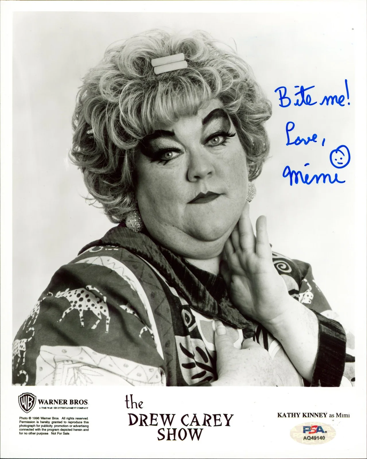 Kathy Kinney — Kathy Kinney The Drew Carey Show "Love Mimi" Signed 8.5x11 Photo PSA #AQ49140