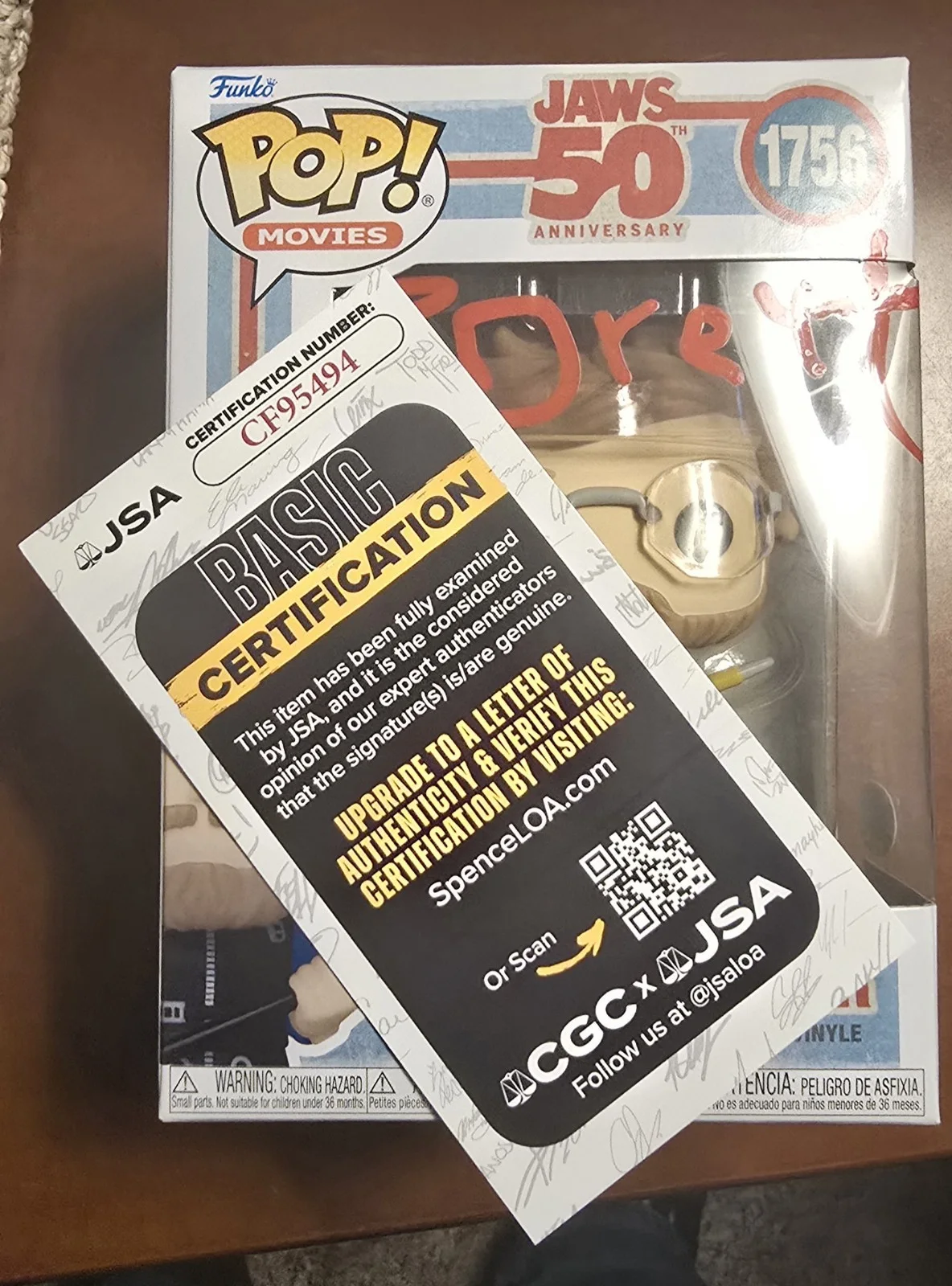 Richard Dreyfuss — Jaws Matt Hooper #1756 Autographed by Richard Dreyfuss JSA FUNKO POP SIGNED, изображение 2