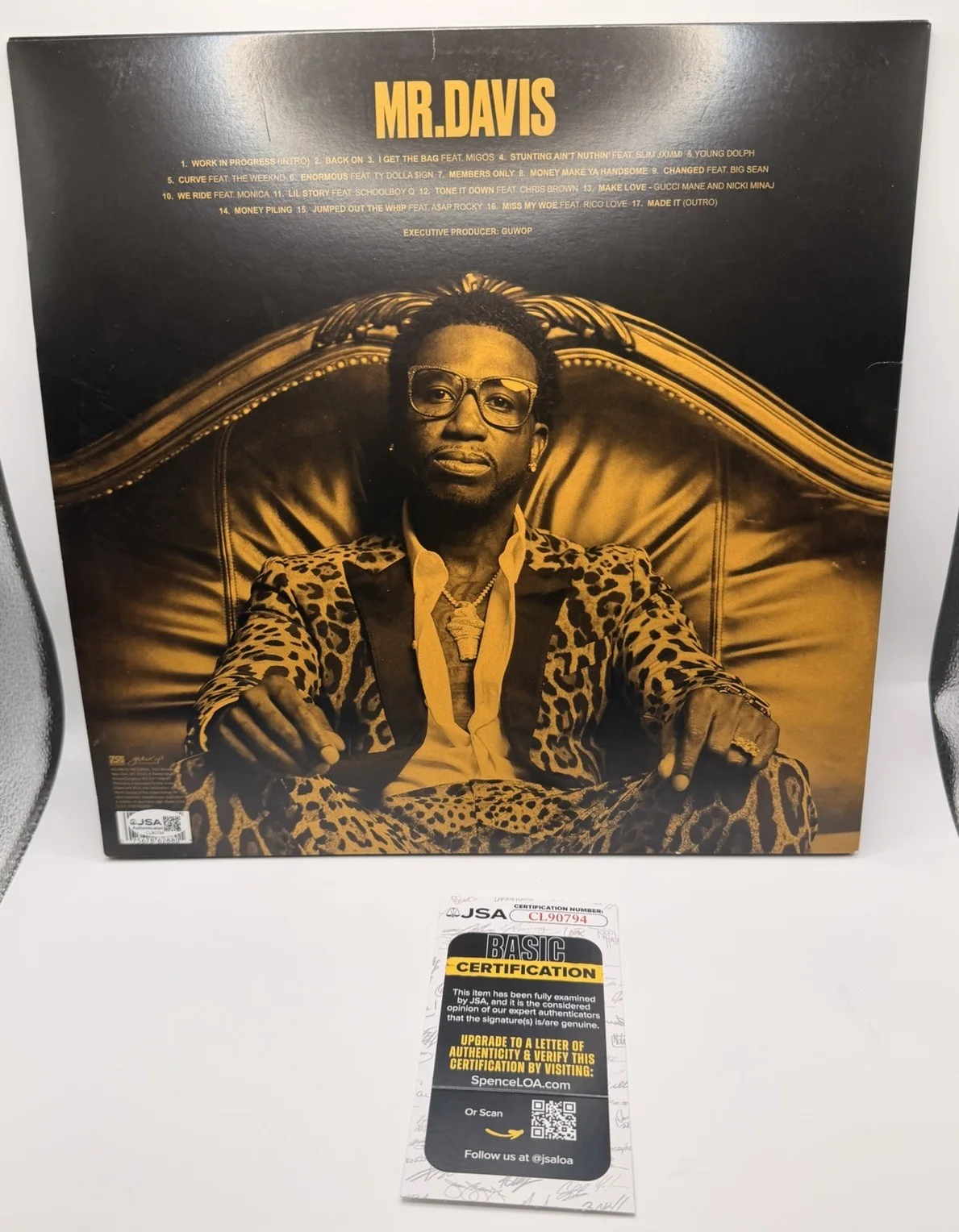 GUCCI MANE SIGNED AUTOGRAPHED VINYL ALBUM RECORD “MR DAVIS” JSA COA RAPPER RARE, изображение 5
