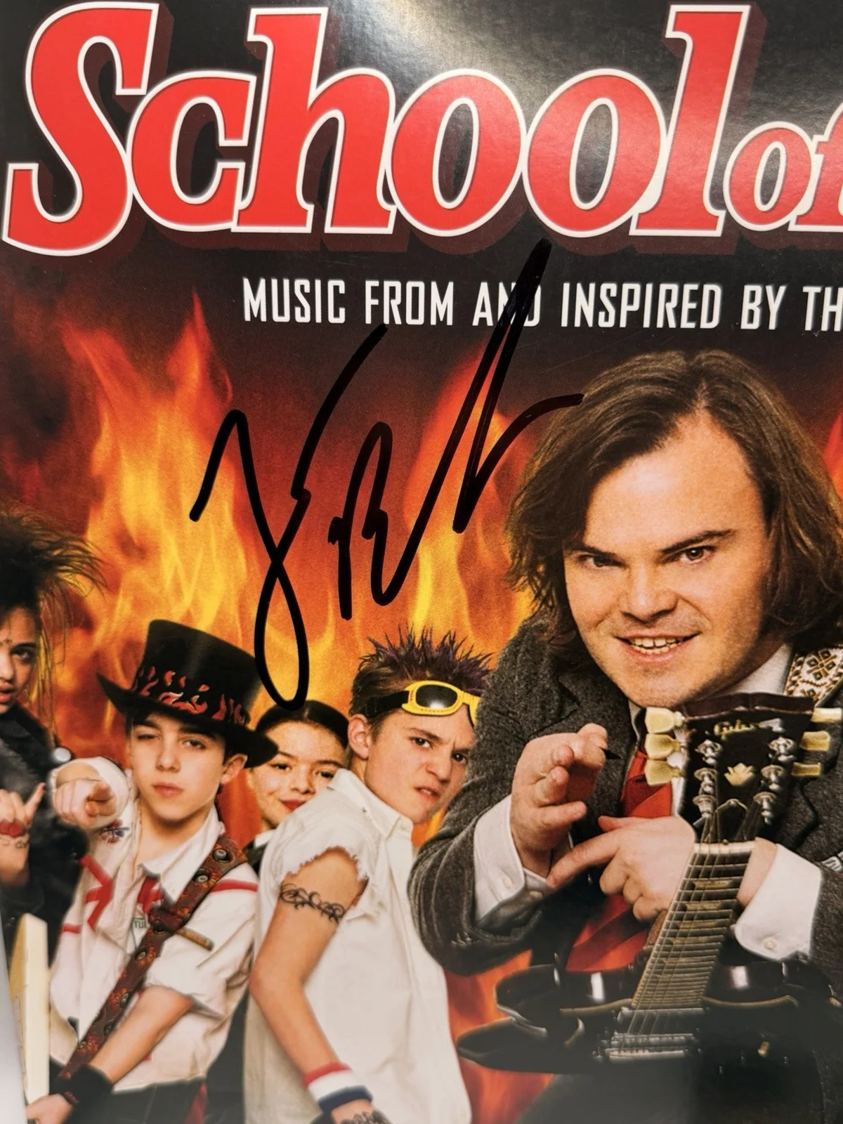 JACK BLACK SIGNED AUTOGRAPHED SCHOOL OF ROCK SOUNDTRACK VINYL ALBUM JSA COA RARE, изображение 2