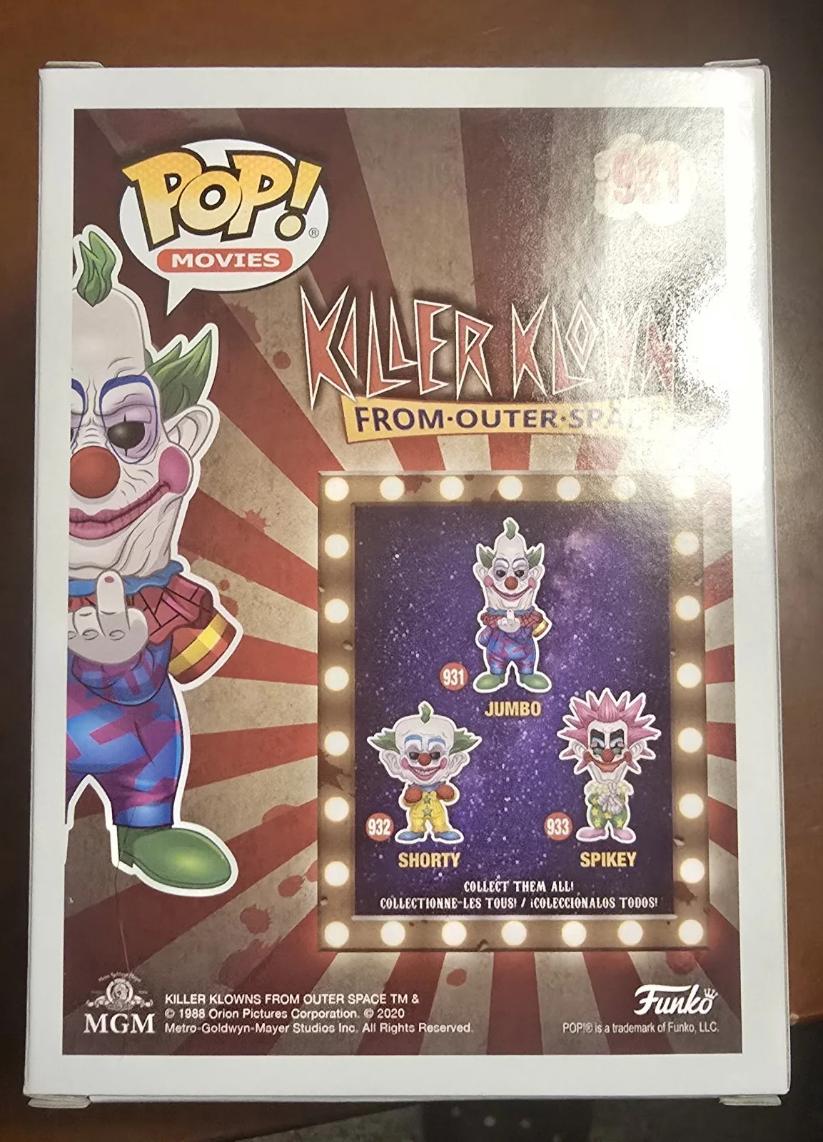JOHN MASSARI — JOHN MASSARI SIGNED KILLER KLOWNS FROM OUTER SPACE JUMBO FUNKO POP 931 SWAU COA, изображение 3