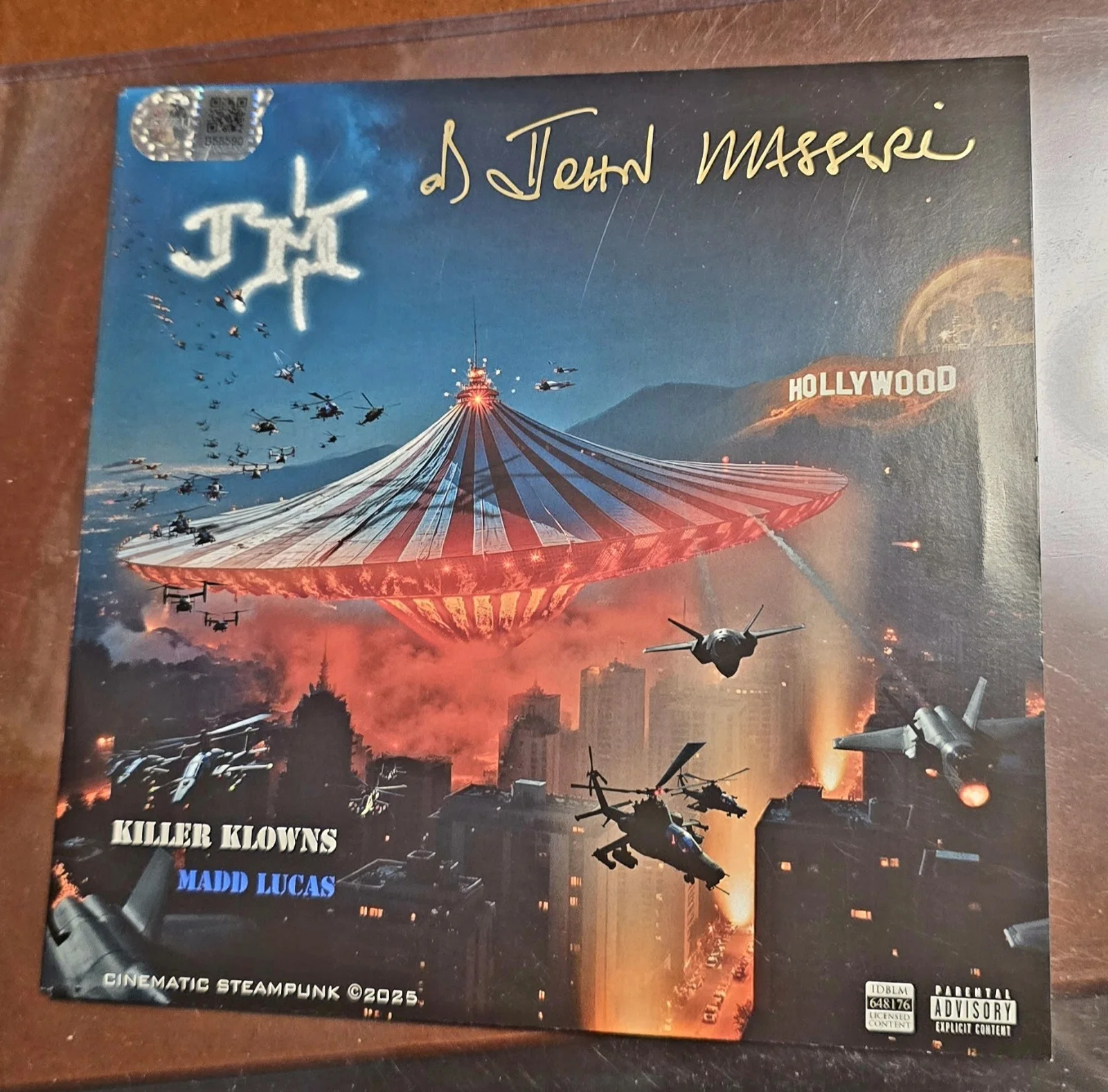JOHN MASSARI — JOHN MASSARI Double SIGNED KILLER KLOWNS FROM OUTER SPACE Record SWAU COA, image 2