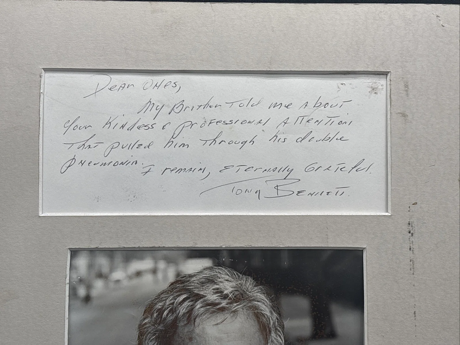 Tony Bennett — Tony Bennett Signed Photo & Note To Hospital Nurse/Dr For Saving His Brother, изображение 5