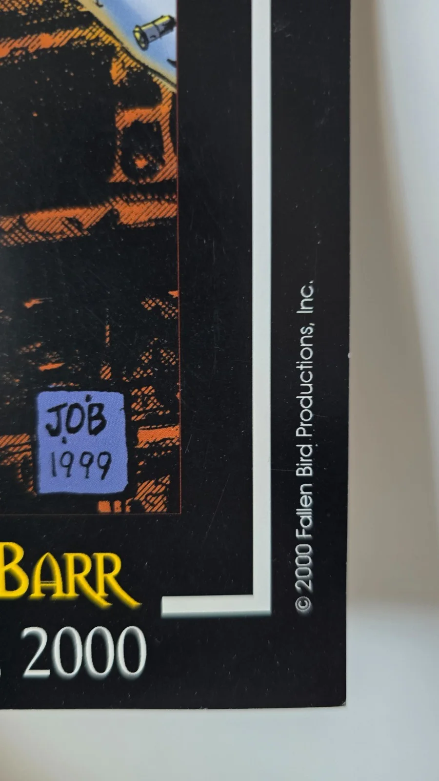 james o'barr — THE CROW 3 SALVATION 2000 SIGNED JAMES O'BARR DRAGON CON PROMO MINI POSTER, изображение 3