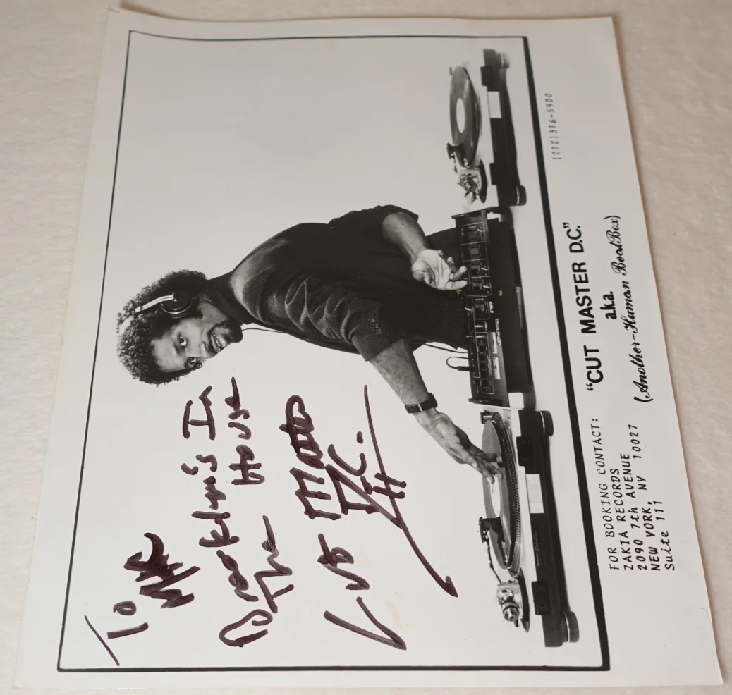 Cut Master D.C. SIGNED 1980s Hip Hop Pioneer Brooklyn Zakia Records Promo Photo, изображение 5