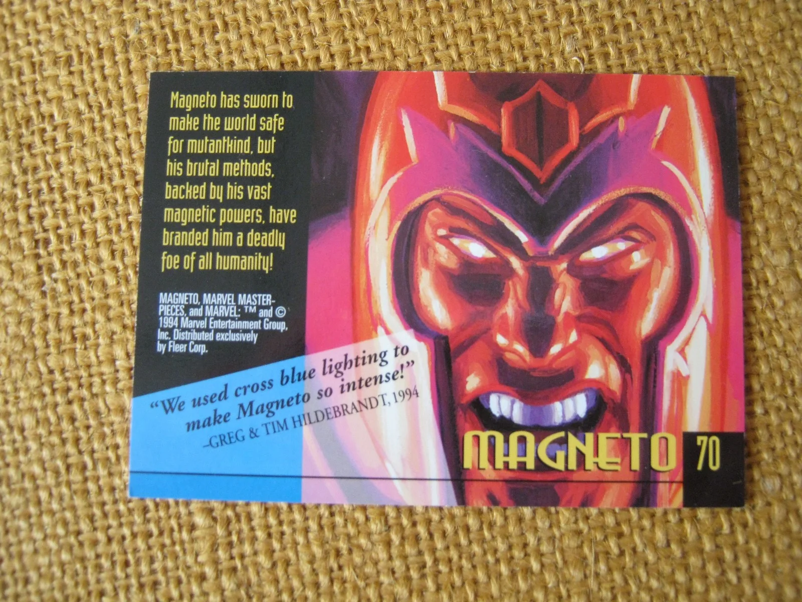 Tom Kane legendary voice actor for Magneto Signed Autograph Card 1994 marvel #70, изображение 2