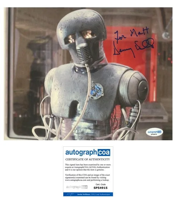 Denny Delk — Denny Delk "Star Wars: Empire Strikes Back" SIGNED '21-B' 8x10 Photo 'To Matt'