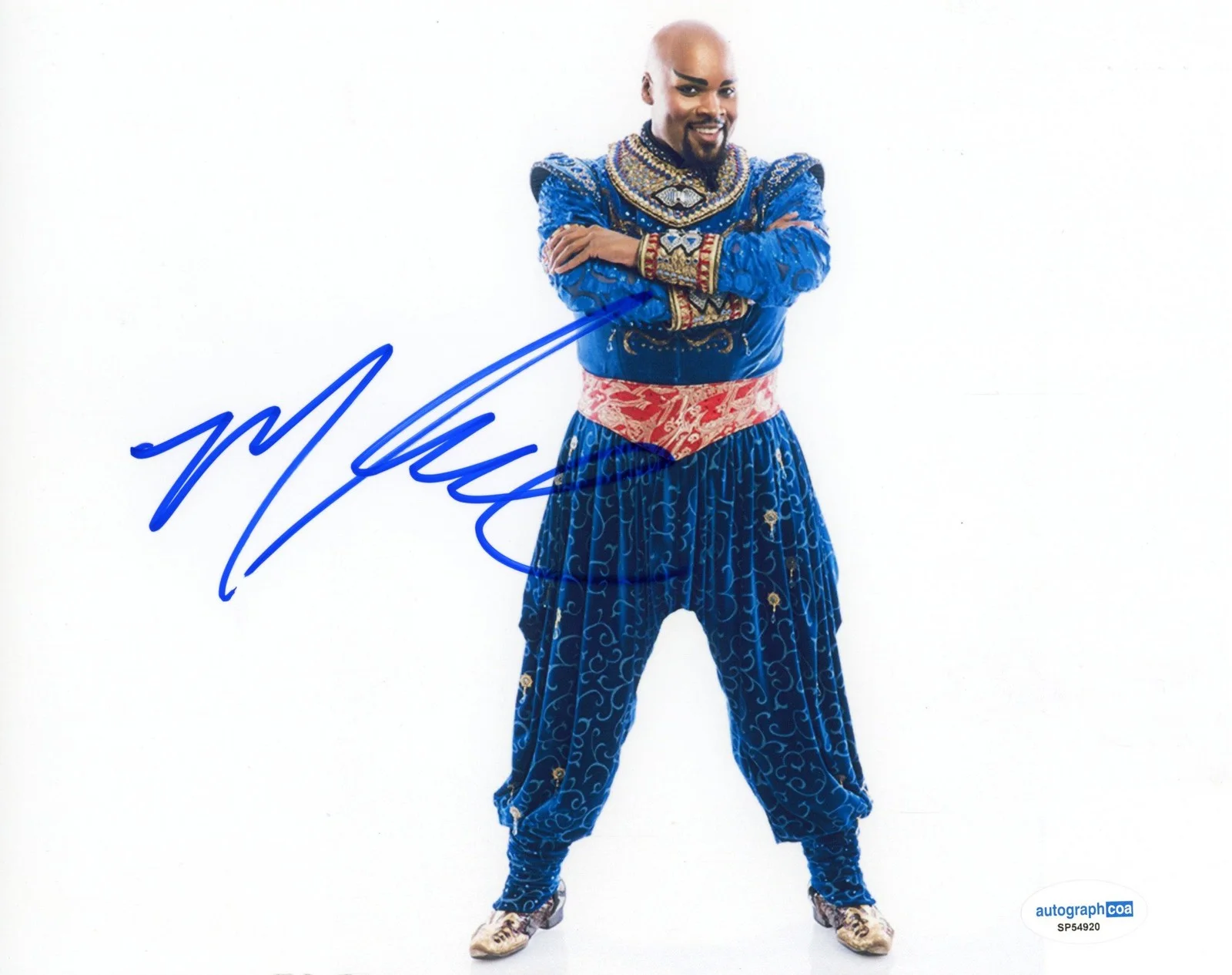 Michael James Scott — Michael James Scott "Aladdin" AUTOGRAPH Signed 'Genie' Broadway 8x10 Photo ACOA, изображение 2