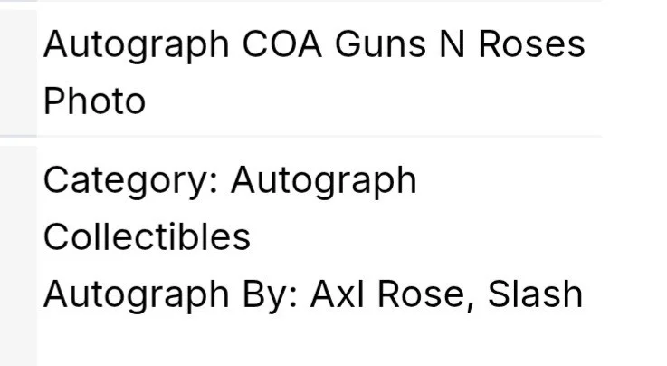 AXL ROSE, SLASH ORIGINAL AUTOGRAPHS WITH COA ✔️ 8X12" PHOTO 🤘 GUNS N ROSES, изображение 2