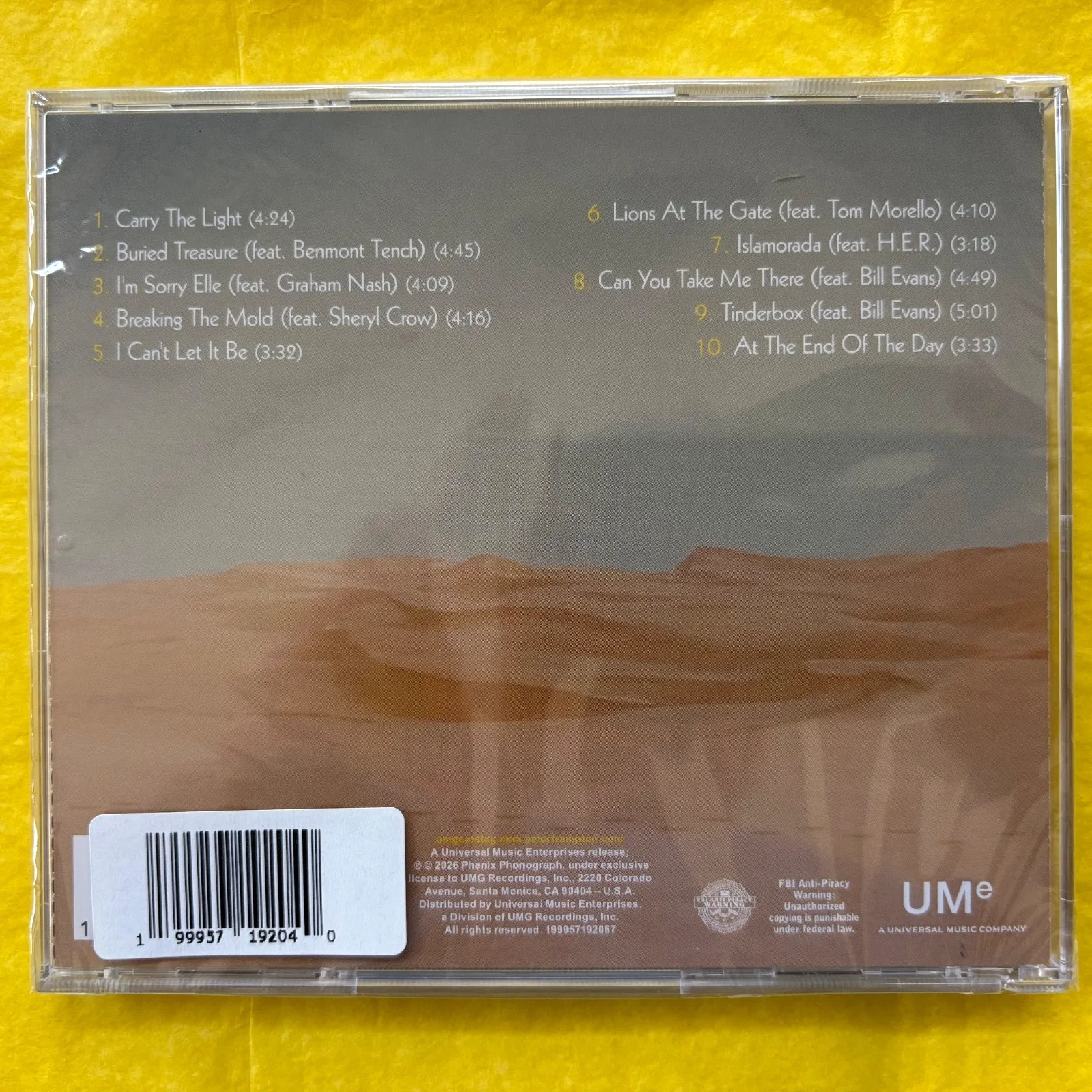 PETER FRAMPTON 2026 Carry The Light SIGNED / AUTOGRAPHED CD - BRAND NEW / SEALED, image 4