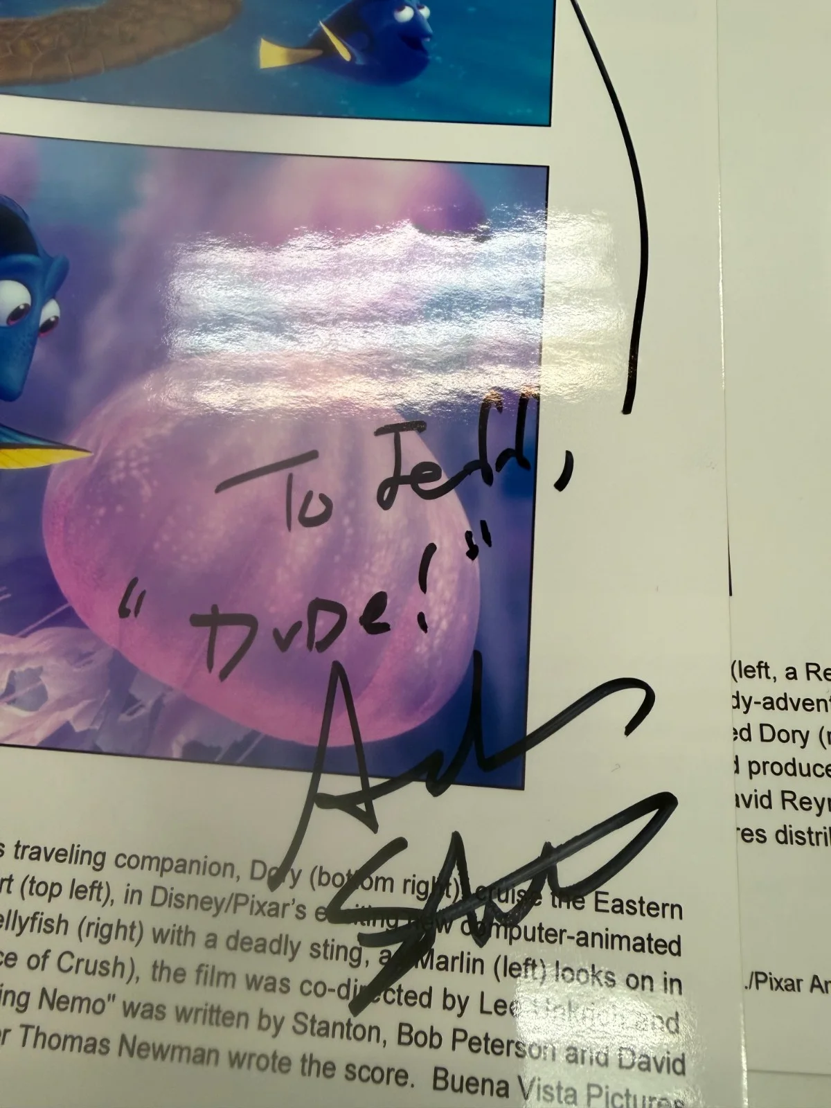 Andrew Stanton / Lee Unkrich — Finding Nemo Signed 8x10 Photo Autographed Disney Andrew Stanton Lee Unkrich, изображение 4
