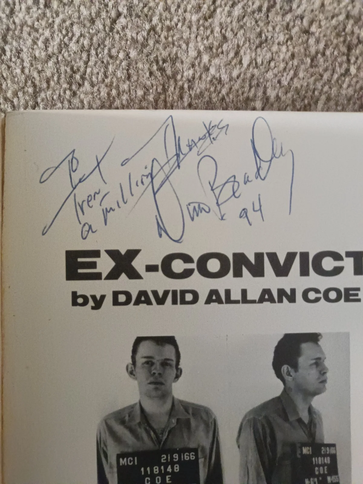 David Allan Coe Signed Paperback Book Ex-Convict: How to Pull Time and Parole, image 5