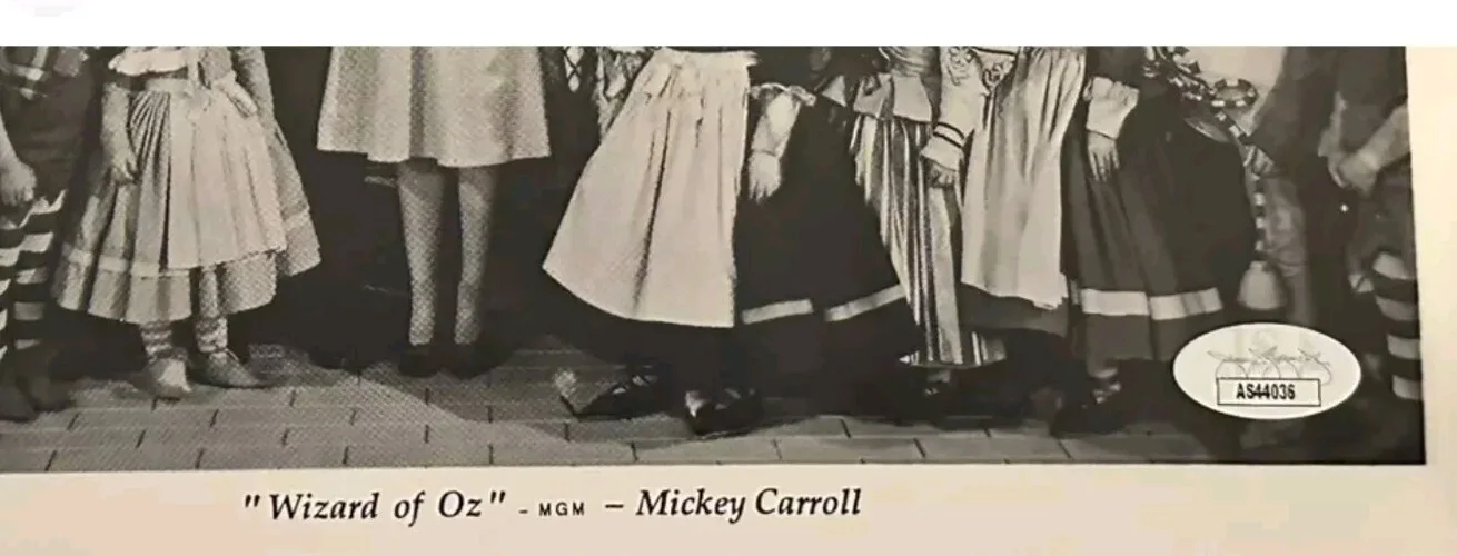 Mickey Carroll — Mickey Carroll SIGNED 8"x10" Photo Wizard of Oz 3x Roles Munchkin Wicked JSA COA, изображение 4