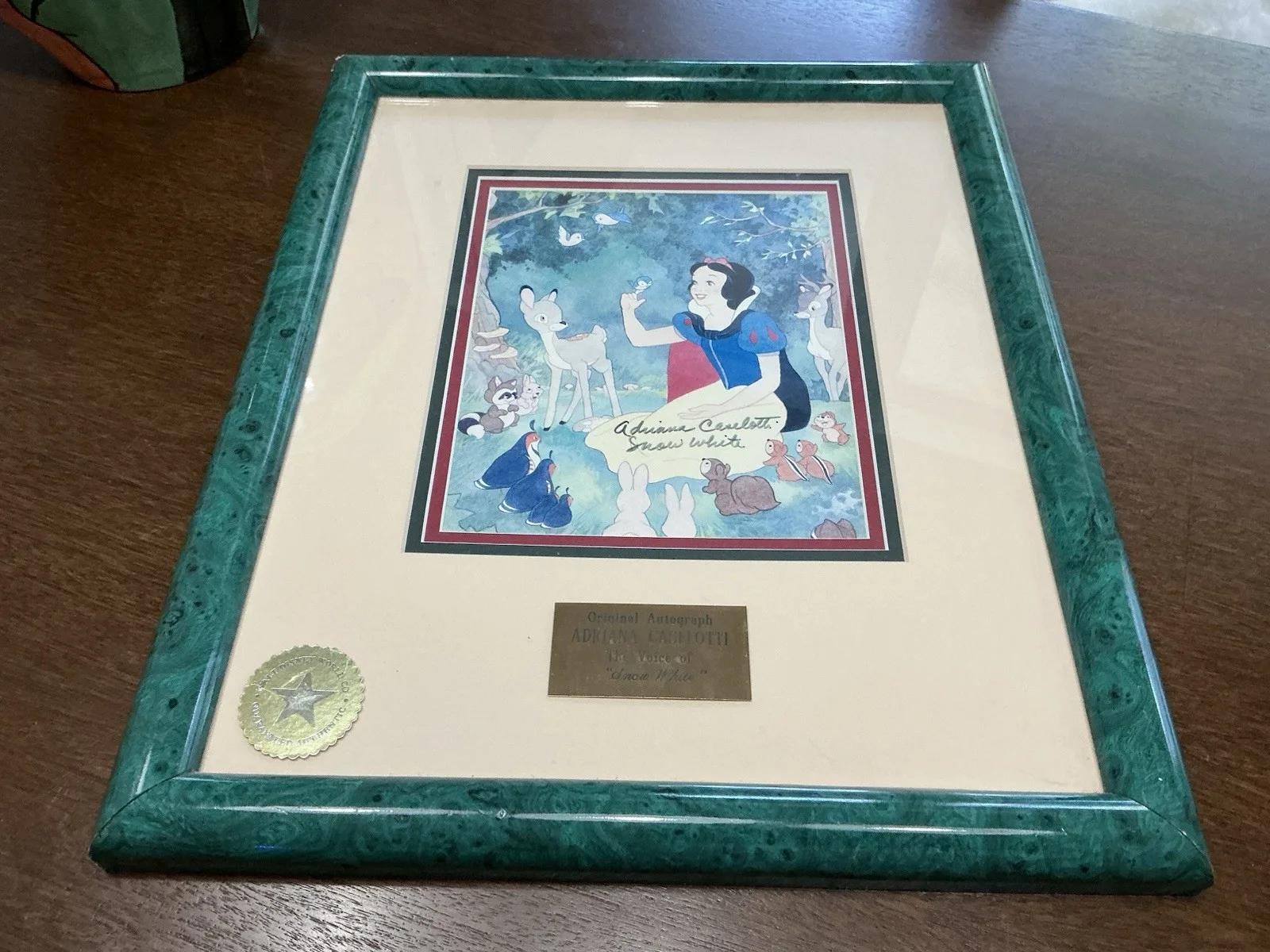 Adriana Caselotti — Disney Voice Of Snow White Adriana Caselotti Framed Autograph Picture