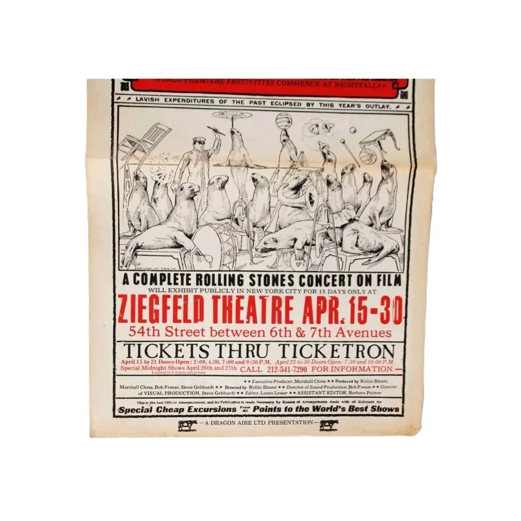 1974 Rolling Stones 34"x11" Movie Poster Ladies and Gentlemen The Rolling Stones, изображение 5