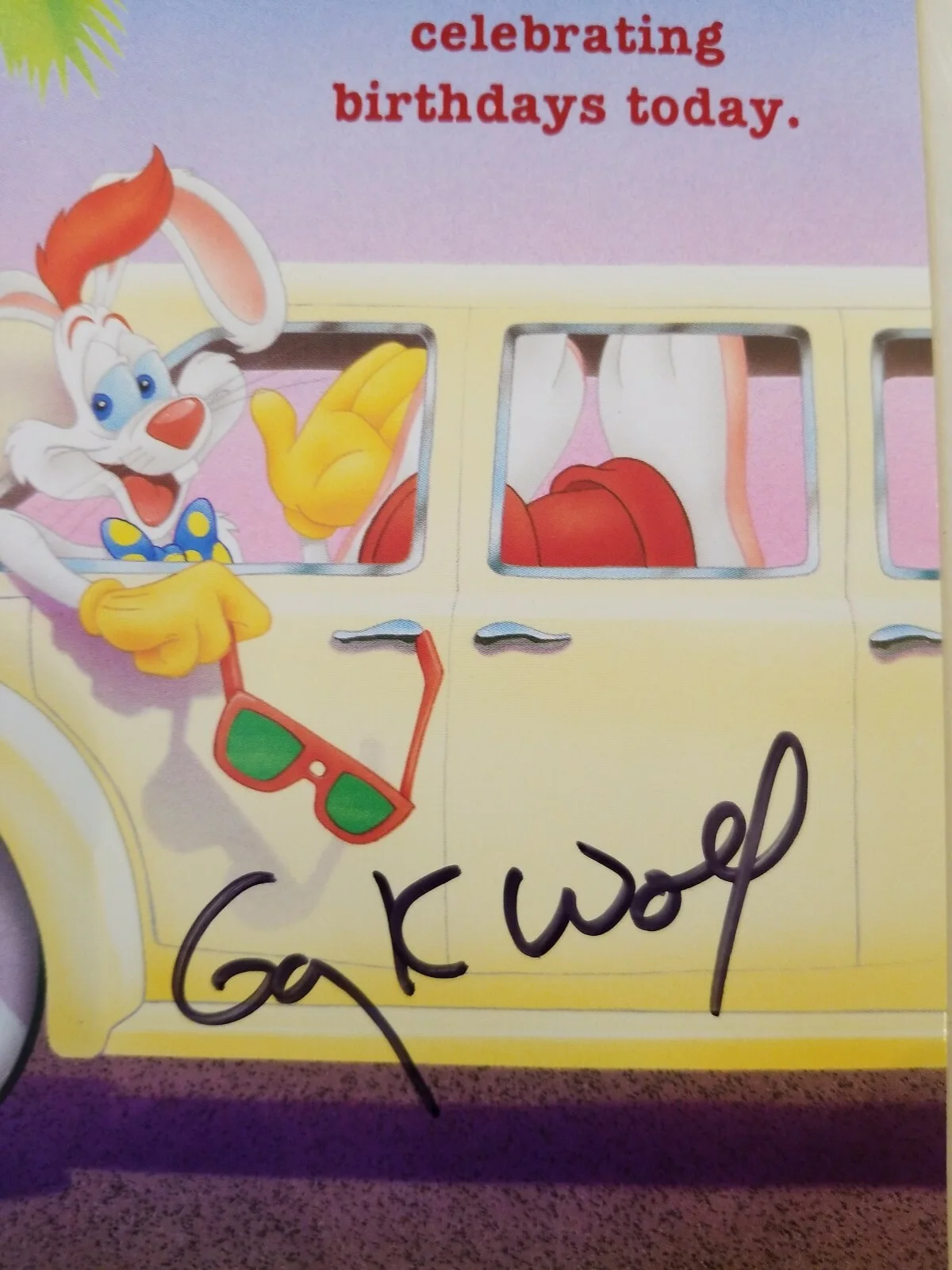 Creator Gary Wolf — Rare 1987 Sexy Who Framed Roger Rabbit Movie Card #5 Creator Gary Wolf Signed, изображение 2