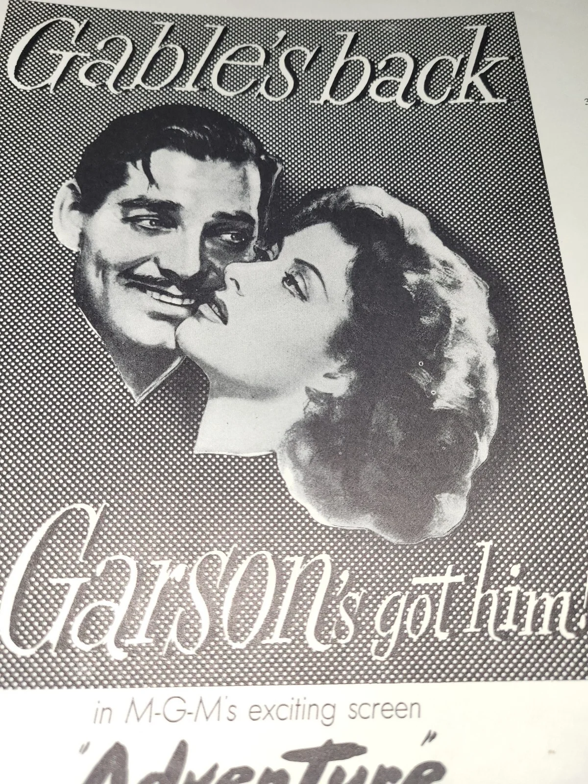 Greer Garson — 1946 Greer Garson Signed MGM Movie ADVENTURE Clark Gable Movie Print Ad W/ COA, изображение 4