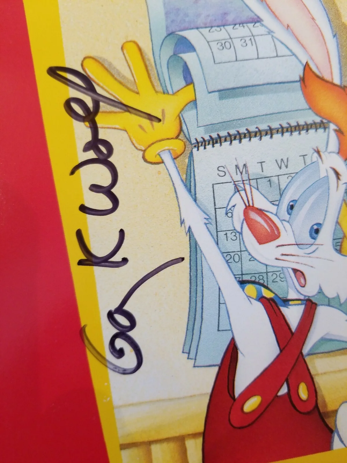 Creator Gary Wolf — Rare 1987 Sexy Who Framed Roger Rabbit Movie Card #7 Creator Gary Wolf Signed, изображение 2