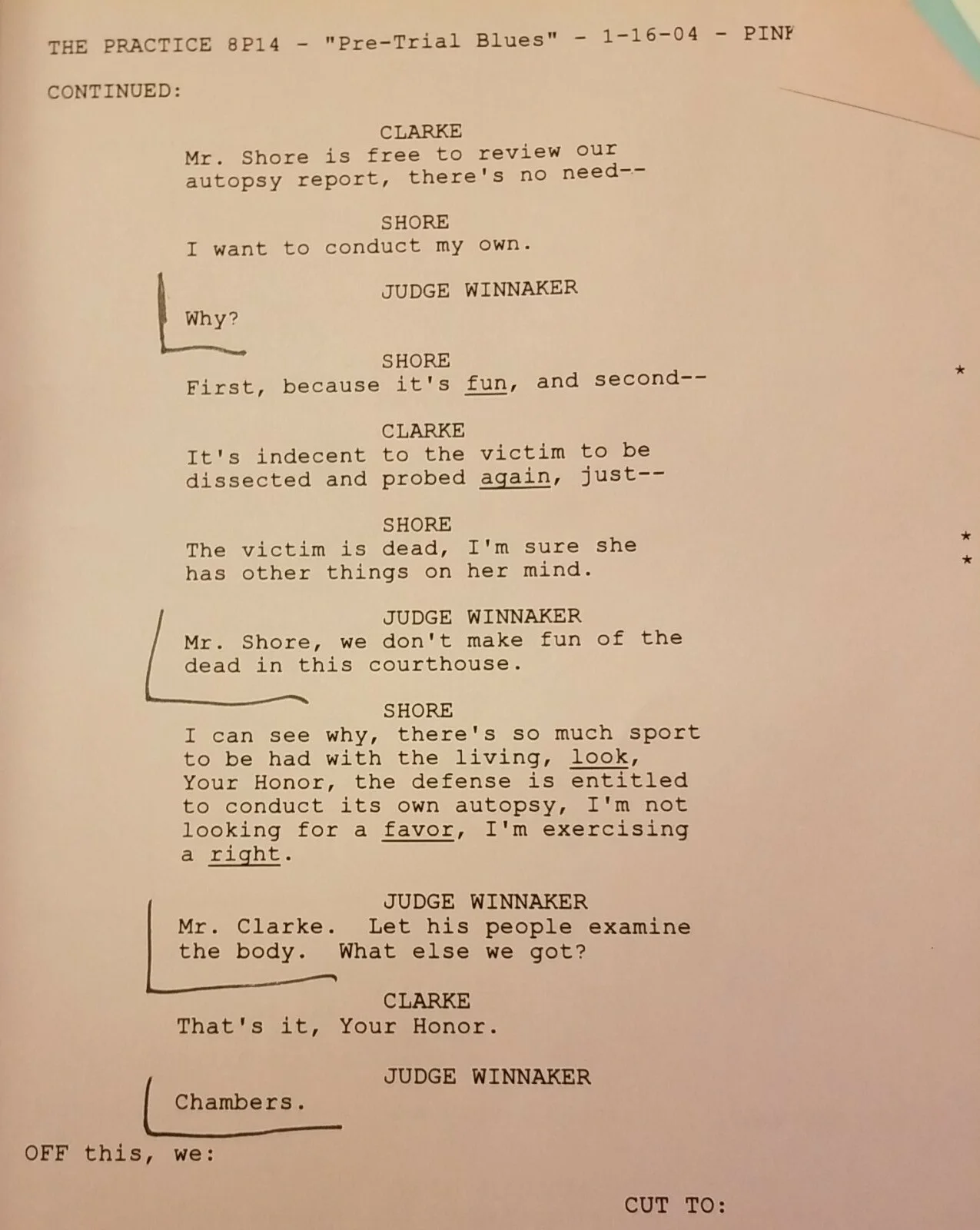 Ed Asner — Original Signed Ed Asner RIP "The Practice" Draft Script JSA COA Authenticated, image 5