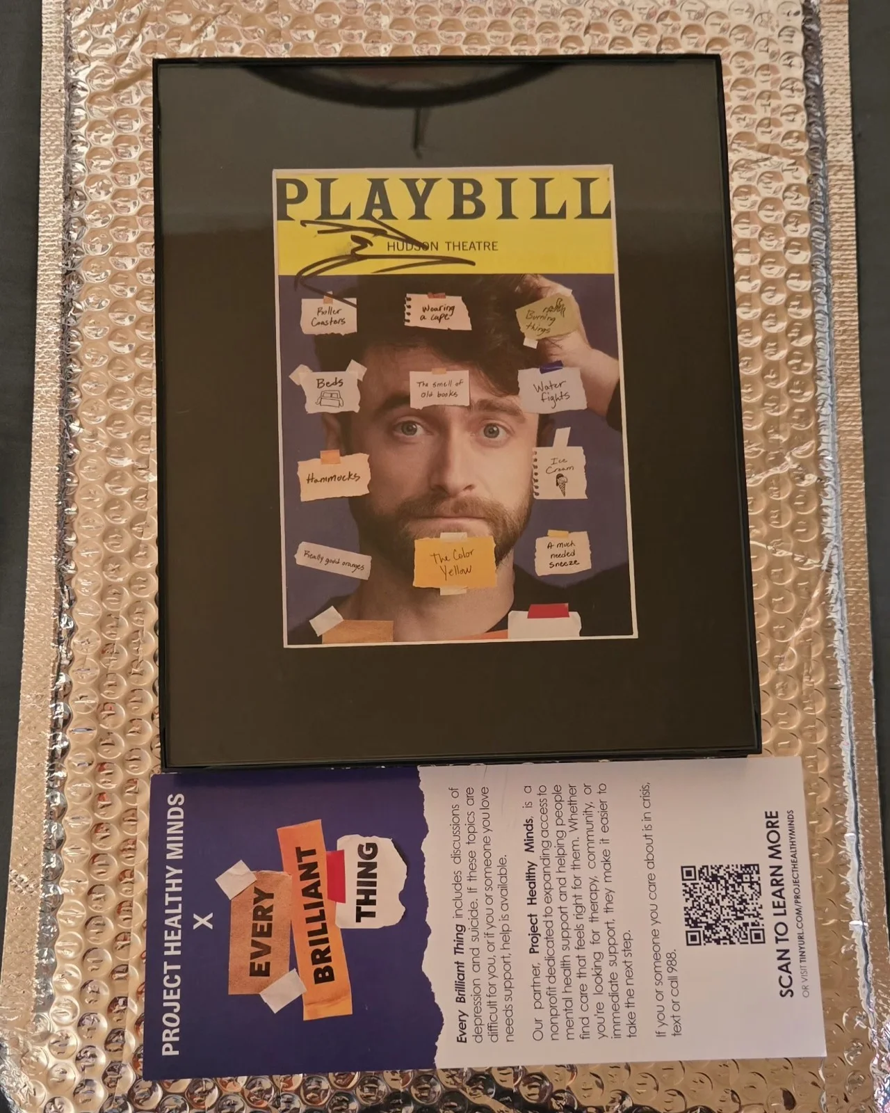 Daniel Radcliffe — Signed Daniel Radcliffe Every Brilliant Thing Framed Playbill, image 2