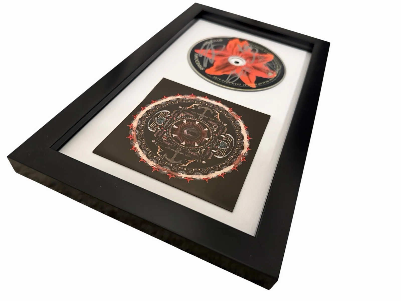 SHINEDOWN BAND SIGNED AUTOGRAPH x4 AMARYLLIS FRAMED & MATTED CD BRENT SMITH +3, изображение 2