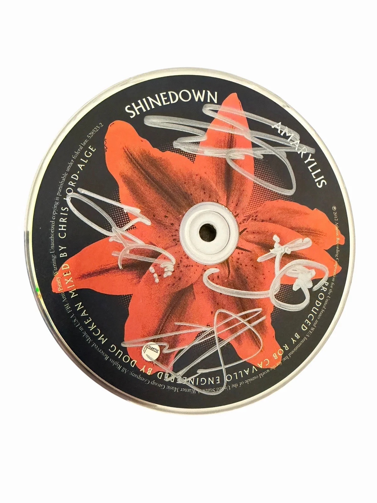 SHINEDOWN BAND SIGNED AUTOGRAPH x4 AMARYLLIS FRAMED & MATTED CD BRENT SMITH +3, изображение 4
