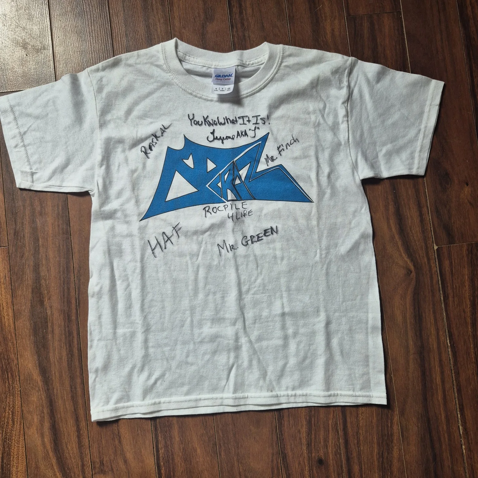 Ricky, Bubbles and Julian — Trailer Park Boys Signed Autographed Youth Small Shirt Mr Green Tyrone Raskal ++