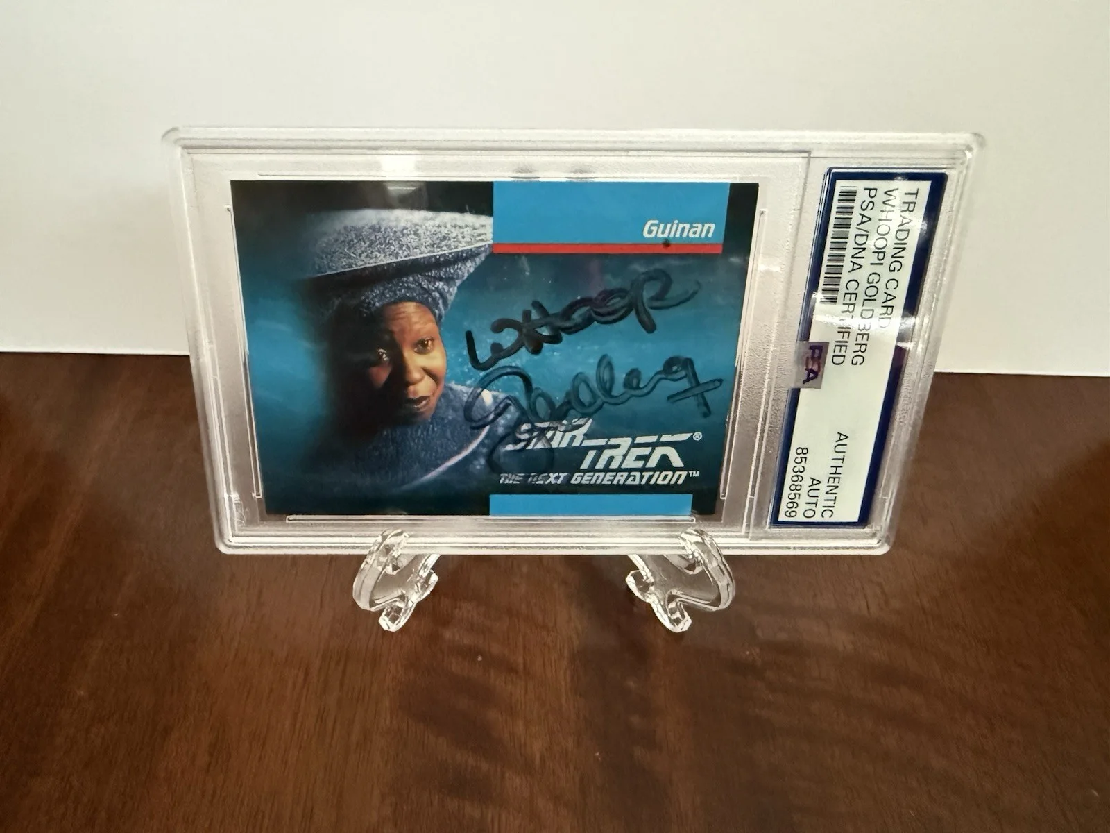 Whoopi Goldberg Rare FULL SIGNATURE Autographed Star Trek:TNG Signed Card PSA, изображение 5