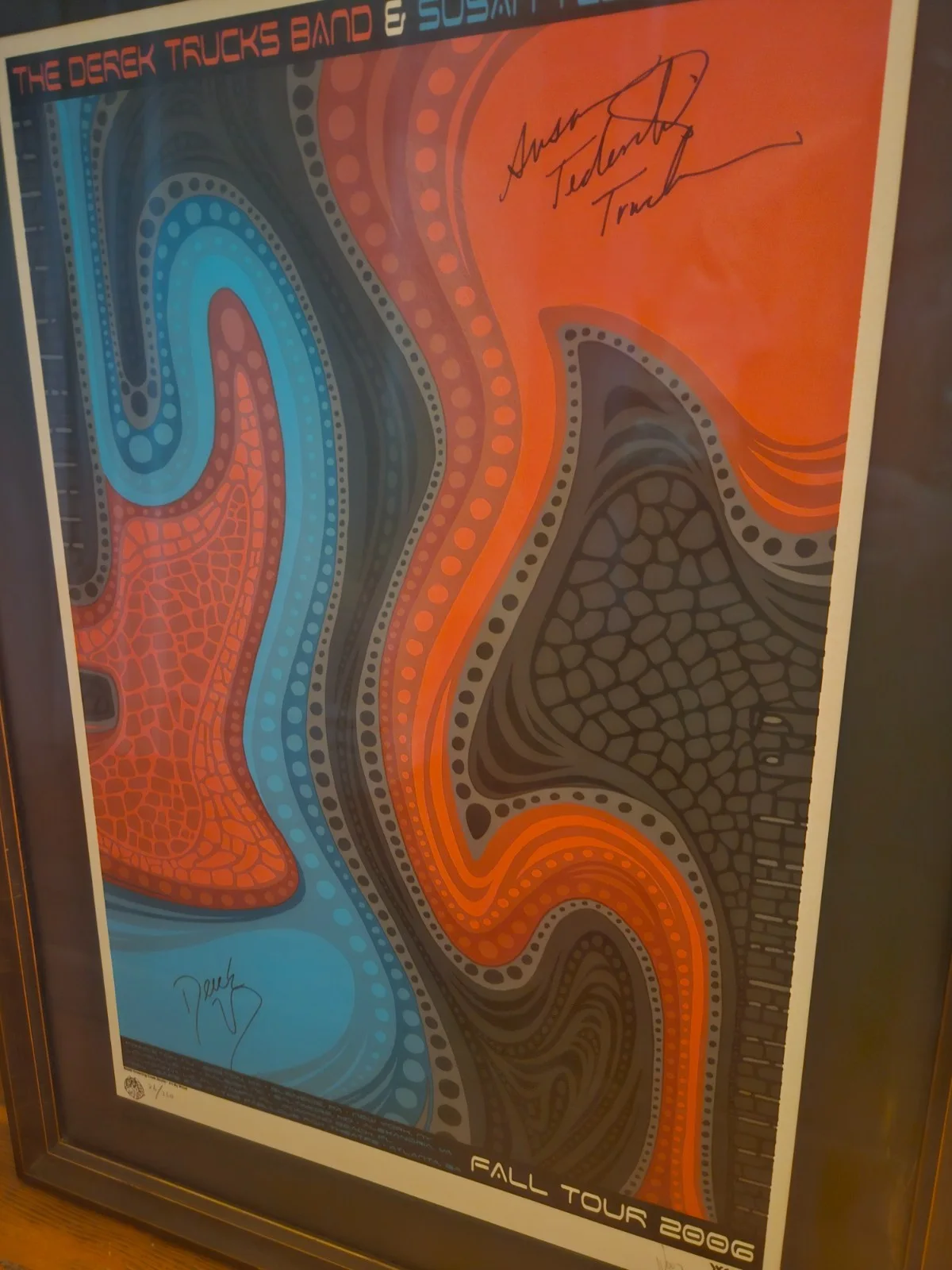 Derek Trucks Band & Susan Tedeschi Band Fall Signed 2006 Tour Poster — Jeff Wood, image 2