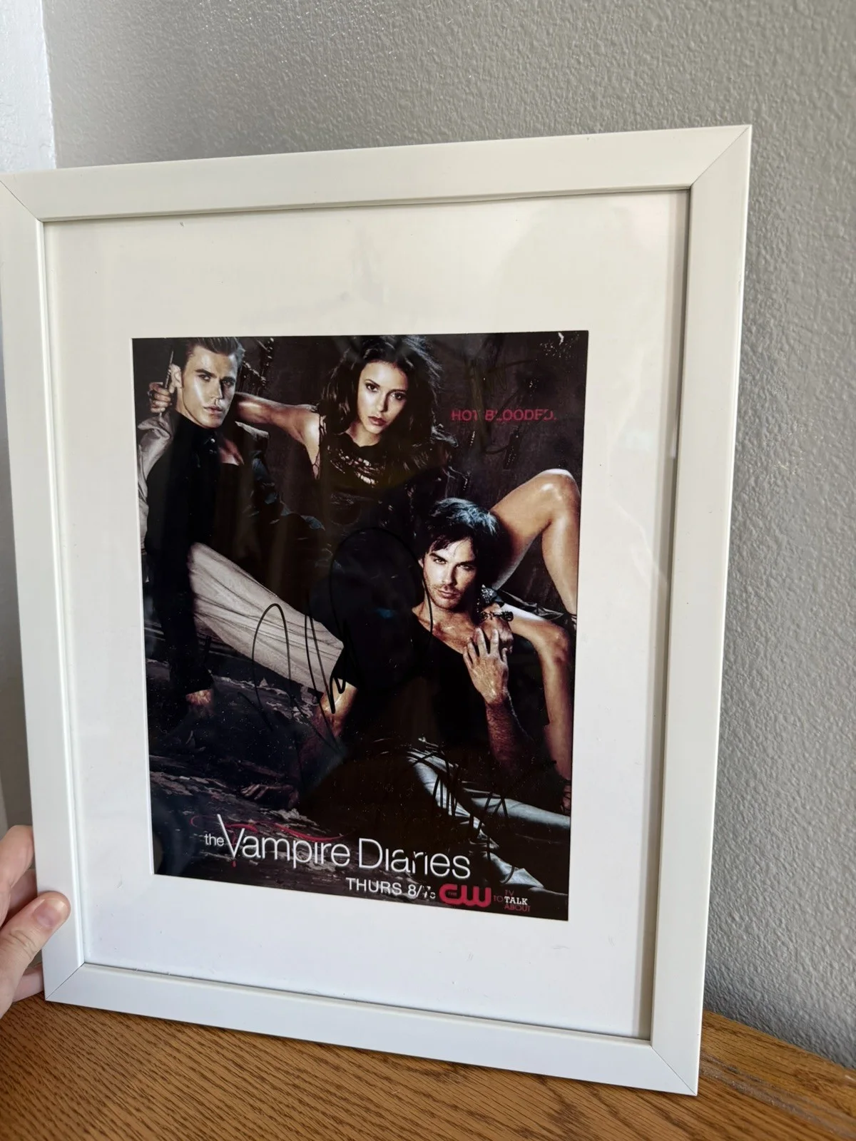 Nina Dobrev, Ian Sumerhalder, Paul Wesley — Ian Somerhalder, Nina Dobrev and Paul Wesley Autographed 8x10 Vampire Diaries
